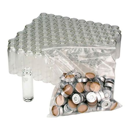 Cp Lab Safety. Wheaton Headspace Vials, 10ML Convenience Pack, PTFE/Silicone, Seal, Case of 100 W225278-01